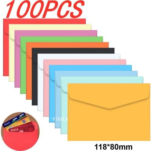 100pc /lot Candy color mini envelopes DIY Multifunction Craft Paper Envelope For Letter Paper Postcards School Material