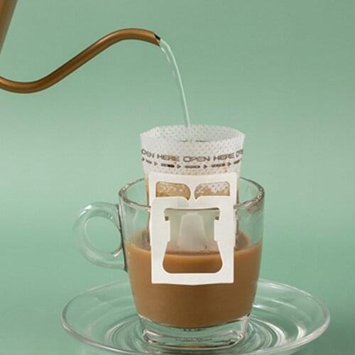 20pcs/lot Portable Drip Coffee Powder Bags Filter Paper Hanging Ear Drip Bag Filter 7.4*9cm