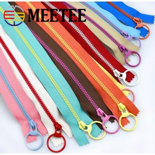 20pc Meetee 3# Close-end Resin Zippers 15/20/30/40cm Closure Zip Pull Ring Slider for Bags Garment Tailor Sewing Craft Accessory