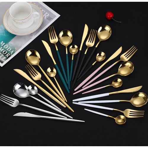 24 pieces of 304 stainless steel cutlery, cutlery, cutlery, cutlery set, steak and cutlery, Portugal Tableware Hotel