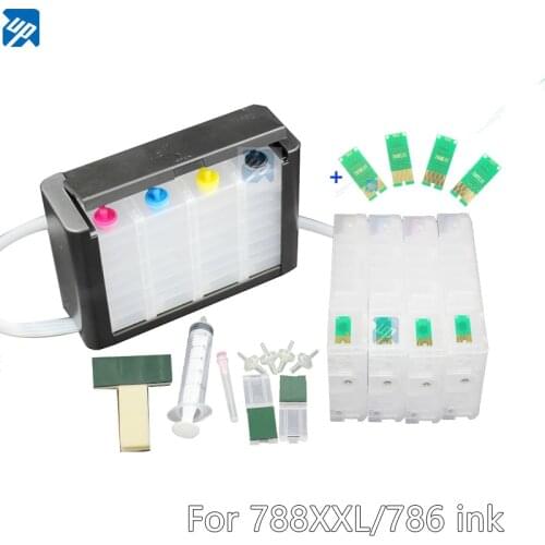 788XXL 786 Continuous Ink Supply System CISS For Epson WF-5110 WF-5190 WF-5620 WF-5690 printer with chip