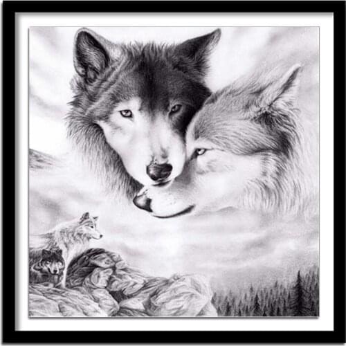 Diamant painting 5d diy diamond painting full square Diamond embroidery animals wolf diamond round buddha 471DD