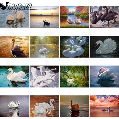 Lake Swan Diamond Painting Animal Mosaic Kit 5D Diy Cross Stitch Embroidery Handmade Inlaid Wall Decoration