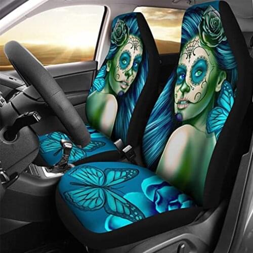 Car Seat Covers Full Set Universal Car Seat Set Protector Seat Cushion Accessories Butterfly Woman Print Car-Styling