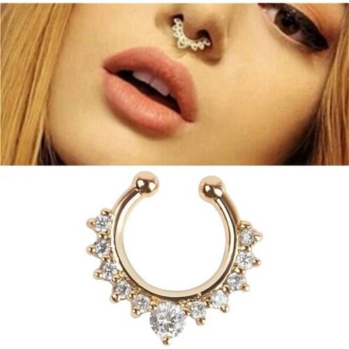 Hot Sale Color Arrival Alloy Hoop Nose Ring Nose Piercing Fake Piercing Septum Clicker Numbers Hanger For Jewelry