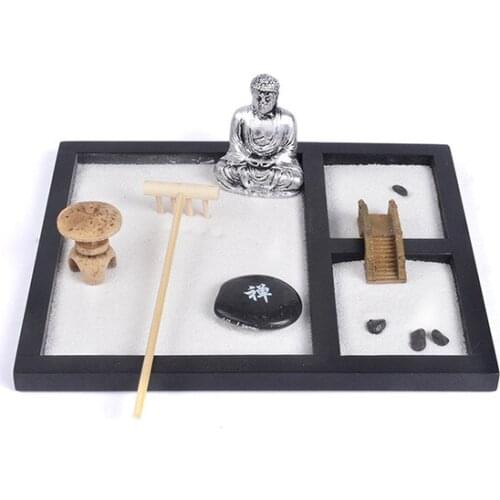 Zen Buddha Sand Table Decoration Crafts for Gifts Buddhism Temple Home Yoga Store Office Table Fengshui Sand Tray Decor