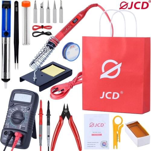 JCD 80W Electric Soldering Iron 908U Adjustable Temperature Multi-function Button Soldeing Station 220V/110V Welding Rework Tool