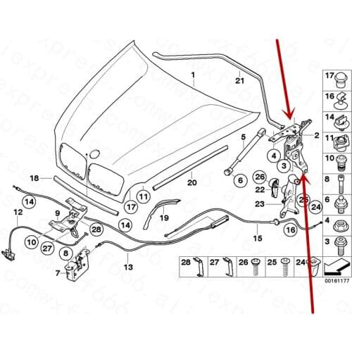 Car Engine head hinge X5 E70 X6 E71 E72 2008-2013b mwM5 M6 Front cover hinge Fixed bracket Support rod bracket left right