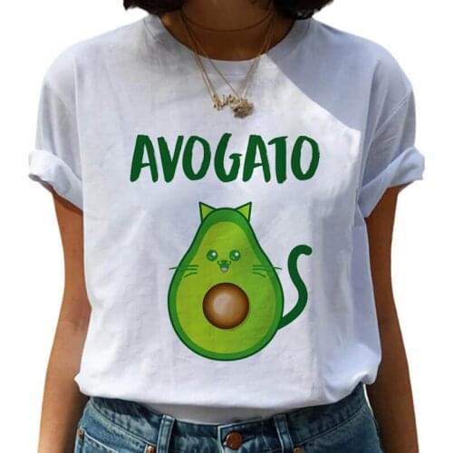 Avocado Vegan Kawaii Harajuku Short Sleeve Womens T-shirt Ullzang T-shirt 90s Graphic T-shirt Fashion Grunge Top Tee Women