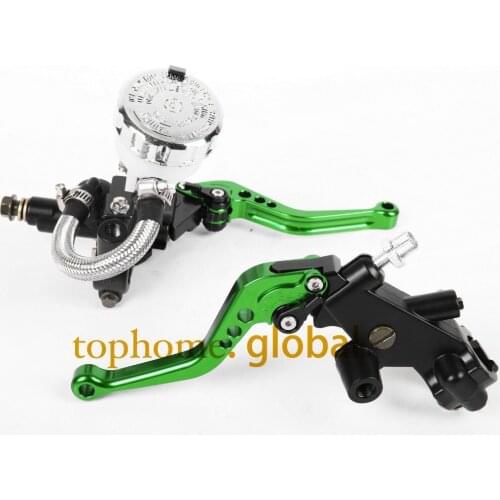 Front Brake Master Cylinder&Clutch Brake Levers 7/8" with Adjustable Fluid Reservoir CNC For Kawasaki ZX10R 2004-2005