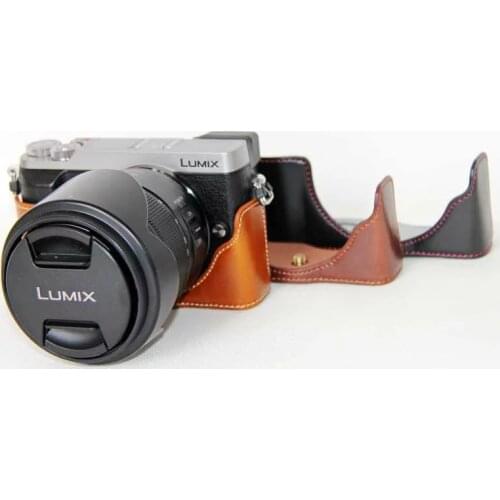 PU Leather Camera Bag Half Case Cover For DMC-GX80 DMC-GX85 GX80 GX85 Camera Half Body Set