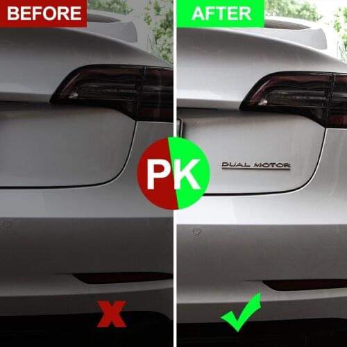Model3 DUAL MOTOR Underlined Letters Emblem For Tesla Model 3 2021 Accessories High Performance Trunk Car Sticker Chrome Model Y
