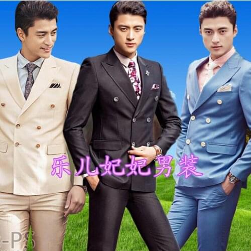 Mens groom suit ternos masculino costume homme mariage 2020 terno slim fit men wedding suits double breasted jacket + pant