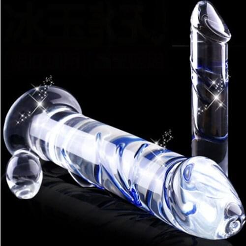 New 15 * 3.5 huge crystal glass dildo penis reality anal dildo ass plug G point female masturbation glass rod dildo gay store
