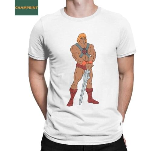 He-Man Masters Of The Universe T-Shirt for Men Vintage 100% Cotton Tee Shirt Round Collar Short Sleeve T Shirt Original Tops