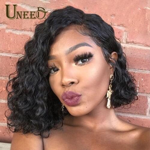 Water Wave Wig Bob Lace Front Wig For Black Women 13x4 Human Hair Wigs Pre Plucked Water Wave Bob Wig Lace Front Human Hair Wig