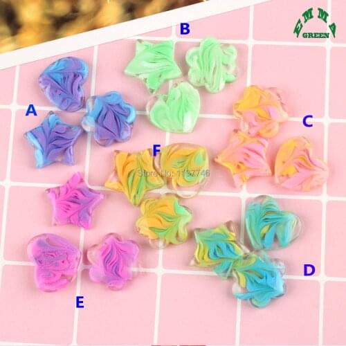 Flower Charms for kids Heart Resin Charms for slime Star Charms 10pcs Flatback Cabochons for Phone Cases diy Scrapbooking Charms