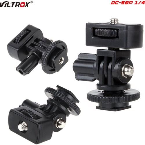 Viltrox DC-50P 1/4" Screw Hot Shoe Mount Adapter Adjustable Angle Pole Adapter X1 For DSLR Camera Flash LED Light Monitor