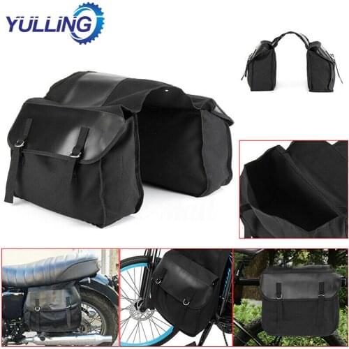New Motorbike Cycling Saddle Bag Waterproof Motorcycle Canvas Panniers Box Bicycle Riding Back Seat Bags