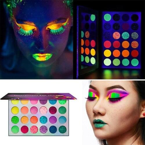 24 color luminous eyeshadow make up paillette glitter for face eye shadow glow in tmaquillagehe dark maquillaje