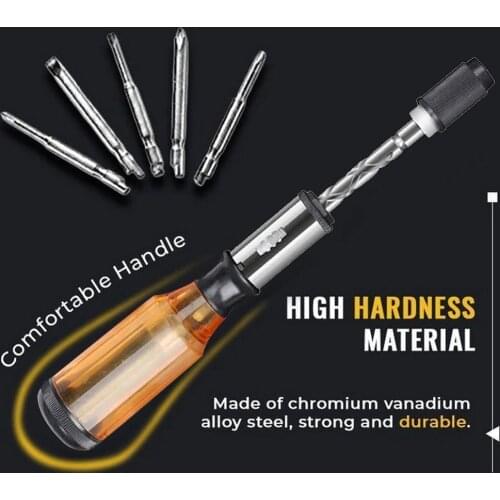 Universal Push Pull Multi-bit Ratchet Screwdriver Set Tool Durable Locking Bit Quick Change Holder Bit Screwdriver