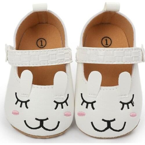 Spring Toddler Girl Crib Shoes Cute PU First Walkers Newborn Baby Girls Soft Sole Cartoon Princess Shoes