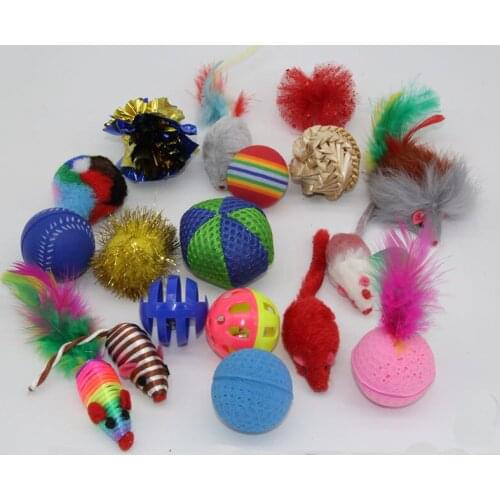 Westrice 18 Variety Small Mini Playing Mouse Toys Gift for Cats Dogs Kitten Value Pet Toys Packs,Mouse,Ball,Socks