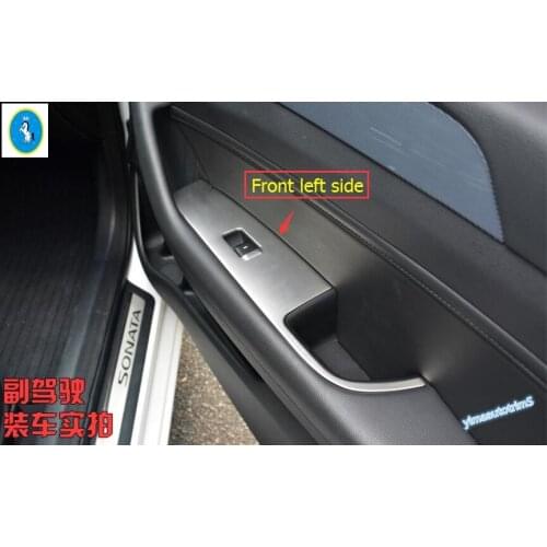 Yimaautotrims 4 Pcs / Set ! Chrome Sliver Interior Door Molding Cover Armrest Trim For Hyundai Sonata Sedan 2015 2016 2017