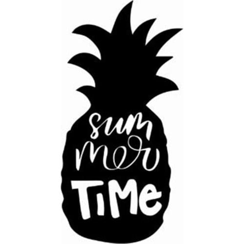 Black/Sliver Funny Summer Time Pineapple Car Sticker Vinyl Car Body Bumper Window Decoration Car Accessories Decals C727