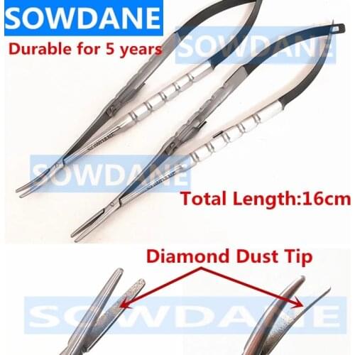 1 pc Dental Orthodontic Surgical Ligature forming Tweezer Castroviejo Needle Holder Extra Fine Diamond Dust Tip 14CM with lock