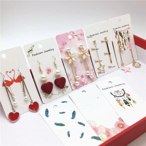 100Pcs/Lot Earring Card Holder 9x5cm Kraft Paper Hang Tag For Ladies' Jewelry Accessory Ear Stud Earring Cards Display Packaging