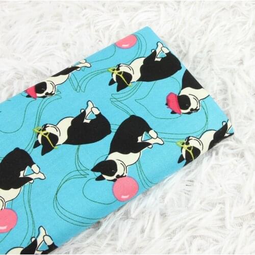 140CM Black and White Dog Print 100% Cotton Fabric Cloth Sheet Clothes Making Home Textile Handmadde Bag Material