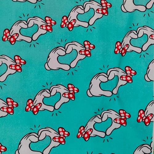 145CM Cartoon Cute Finger Love 100% Cotton Fabric for Kids Clothes Hometextile Backpacks Slipcover Cushion Cover DIY Material