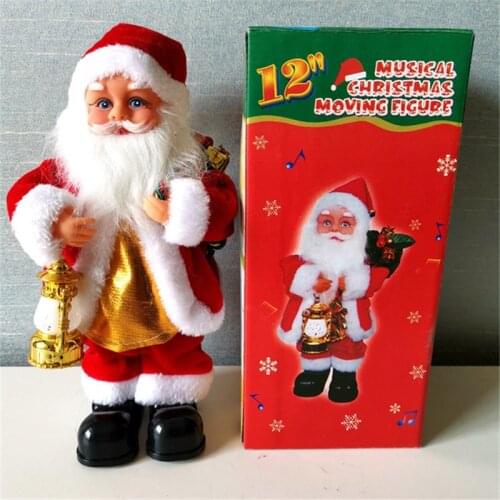 2020 Funny Christmas Gift Electric Music Santa Claus Doll Childrens Toy Christmas Tree Ornaments Party Kids Gifts