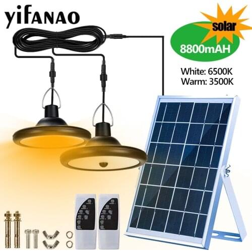 240W 112LED Solar Flood Light for Garden Outdoor Indoor Motion Sensor Lamp with Dual Remote Control Waterproof LED Pendant Light