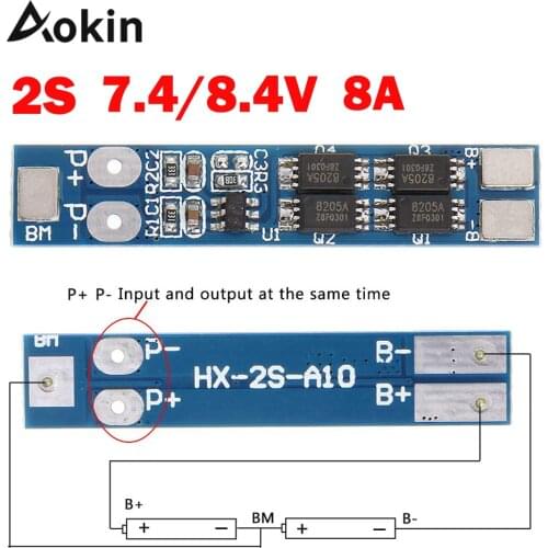 2S 7.4V 8A Li-ion 18650 Lithium Battery Charger Protection Board 8.4V Overcurrent Overcharge Overdischarge Protection max 16A