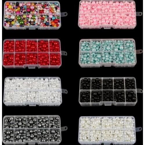 350Pcs 4mm-10mm Mixed Round Imitation ABS Pearl Beads Solid Color Loose Garment Beads for Clothing Decoration,Not Include Boxes