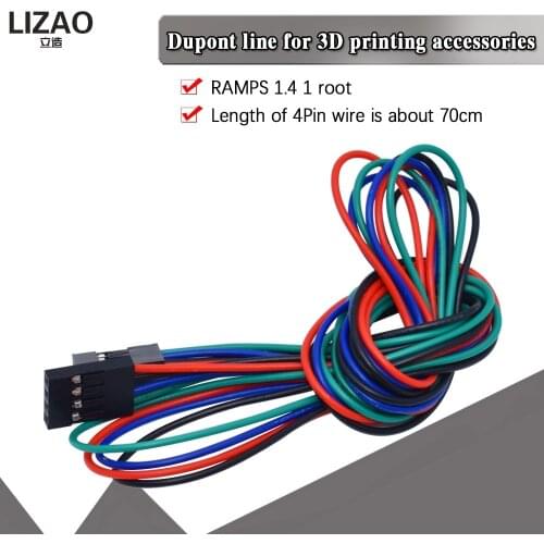 4pin Female to Female Dupont Cable 70cm 3D Printer Dupont Cable Double-Head Terminal Jumper Wire Dual Headed Line