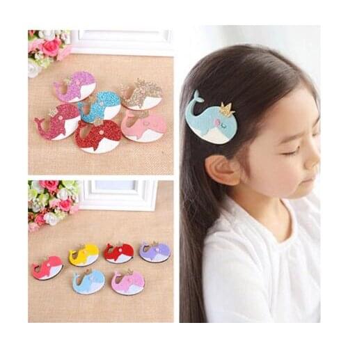 50pcs/lot New Shiny Crown dolphin Cartoon Hair Clip Kids Hairclips Girls hairclips turban Hair clip