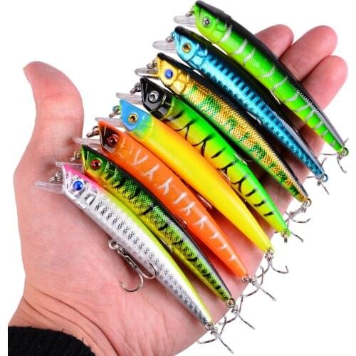 8pc Wobblers Fishing Lures 9.5cm 7.7g Minnow Crankbait Pesca Bass Artificial Baits Pike Carp Blank Fishing Lure Set Kit Swimbait