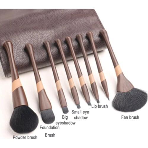 8Pcs/set Makeup Brushes Wood Grain Handle Synthetic Makeup Brush Beauty Tools for Blending Foundation Powder Eyeshadow NE