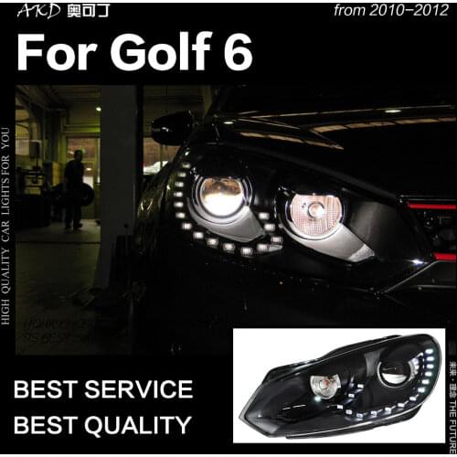 AKD Car Styling for VW Golf 6 LED Headlight 2009-2012 R20 Design Golf LED DRL Hid Head Lamp Angel Eye Bi Xenon Beam Accessories