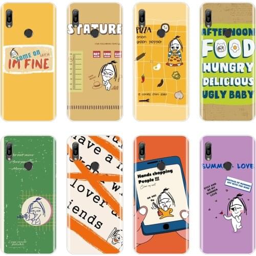 Case For Huawei Y9 Y7 Y6 Pro Prime 2019 Case Silicone Yellow Girl Cartoon Funny Back Cover For Huawei Y5 Y6 Y7 2019 Phone Case