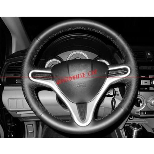 QDAEROHIVE Artificial micro fiber Leather Car Steering Wheel Cover for Honda Civic Civic 8 2006-2009 (3-Spoke) XRV FIT