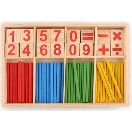 Baby Classic Mathematic Wooden Toy With Counting Sticks and Wood Number Card Early Puzzle Educational Gift For children toy
