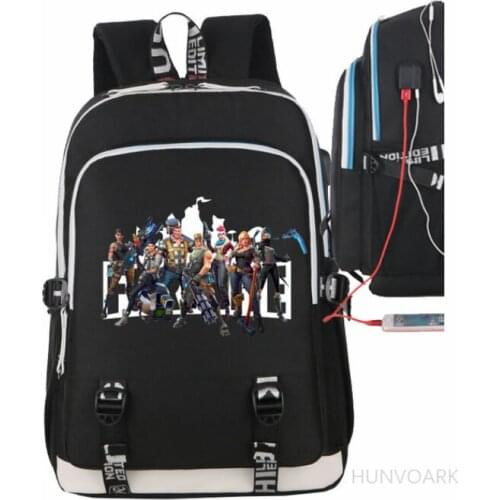 FORTNITE Game Kids Bag Backpack Usb Charging Schoolbag Student School Bag 3D Print Computer Bag 44*30*15 Cm