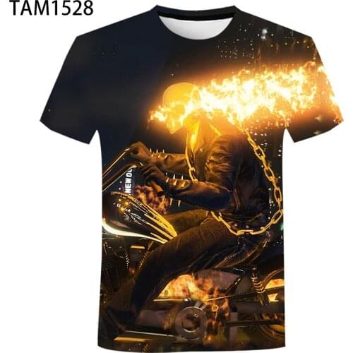 Ghost rider2021 new animation 3D printing t-shirt mens / womens casual o-collar street style Harajuku childrens hip hop top