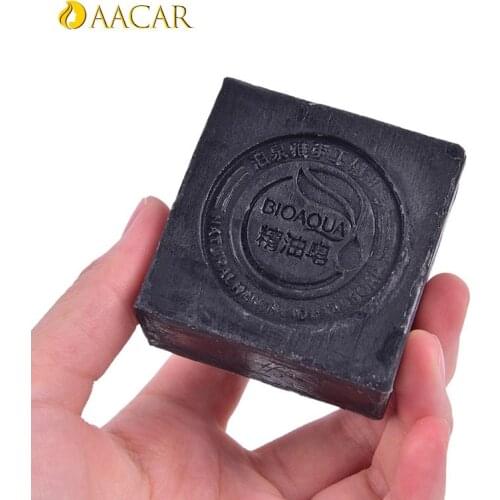 Black Bamboo Charcoal Soap Tourmaline Remover Acne Soap Charcoal Savon Deep Cleansing Face Body Clear Anti Bacterial