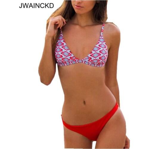 JWAINCKD Solid Print Bikinis Set Women Hasp Sexy Backeless Swimsuit Female Push Up Biquini Halter Top Bathing Suit Beach Wear