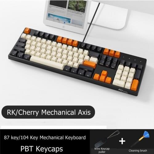 RK987 Thick Carbon PBT Keycap Backlit Ergonomic USB Wired Mechanical Keyboard RK,Cherry Mechanical Axis Side Engraved PBT Keycap